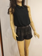 Czarny elegancki kombinezon XS/S playsuit półtransparentny