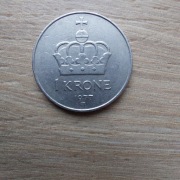 Norwegia 1 krone 1977 stan III