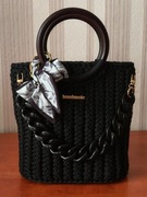 Torebka kosz, ręcznie wykonana na szydełku, Handmade