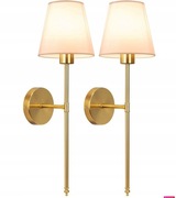  Złote kinkiety ścienne z magnetyczną lampką LED + pilot–komplet 2 szt.NOWE