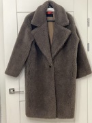 Futro sztuczne brązowo szare rozmiar 38/M