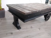 Stolik kawowy w stylu industrialnym - rustykalnym 