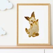 Plakat śpiący króliczek, obraz na ścianę, dekoracja ścienna A4