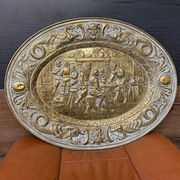 Stara PŁASKORZEŹBA MIEDZIANA RELIEF PETER  MIEDŹ patera