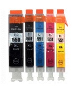 Komplet 5 tuszy do Canon 550/551