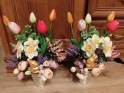 Stroiki wielkanocne w metalowych wiaderkach