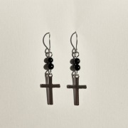 kolczyki black cross [kobra bijoux]