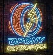 NEON OPONY WULKANIZACJA SERWIS OPON LOGO SZYLD REKLAMA BANER NA ZAMÓWIENIE