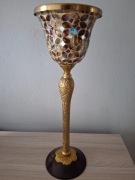 Świeczniki mosiądz szklo