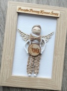 Mini ramka Pamiątka Pierwszej Komunii Świętej chłopiec Makrama 