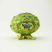 Jajko Kwiaty puzderko szkatułka pisanka Keren Kopal Faberge Unikat