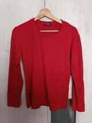 Koszulka długi rękaw bluzka damska z wiskozy kolor czerwony rozmiar XXL