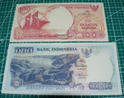 Indonezja 100 i 1000 rupii 1992 P.127 i 129 Zestaw 2 sztuki