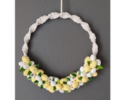 Wianek stroik wielkanocny 20cm ze sznurka bawełnianego Jajka Pisanki