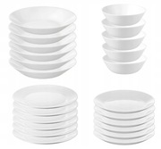 SERWIS OBIADOWY 24el. zestaw naczyń talerze miski garnki sztućce kuchenne