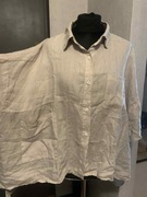Butik asymetryczna bluzka koszulowa narzutka lniana oversize duża