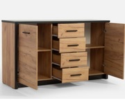 Komoda, dąb craft/czarny