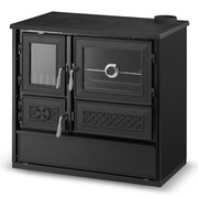 Piec kominek koza nowoczesny BELLA czarna fajerka + płyta grzewcza