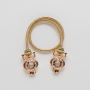 Sznur do zasłon Sowy z kryształem Złoto 2szt