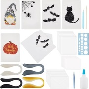 WEBEEDY 20 zestawów kartek DIY na Halloween z paskami do quillingu