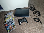 Ps3 Playstation 3 SuperSlim CECH-4304A 320GB Oryginalny Pad  Kable, 4gry