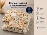 Komplet Pościeli PREMIUM Z WYPEŁNIENIEM - Leśne Zwierzątka - Wyprawka 3w1