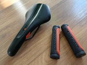 Siodełko + gripy chwyty rowerowe Kross pakiet czarne 130mm MEGA Czytaj Opis