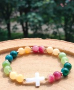 Bransoletka z cytrynem, peridotem, hematytem, apatytem i turmalinem