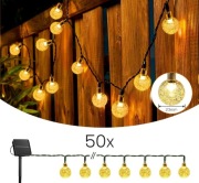 Girlanda Solarna Ogrodowa Lampki Solarne 50x Żarówka LED na Balkon 9m IP67