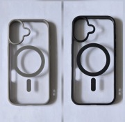 Etui/case szare i czarne z magsafe na iPhone'a 17