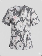 Bluza Medyczna w Duże Kwiaty – Elegancja i Styl | Rozmiar 38