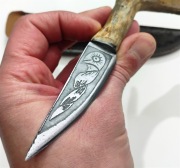 Nóż Ręcznie Robiony z Poroża Jelenia | Unikatowy Egzemplarz Myśliwski 