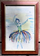 Akwarela brytyjska - baletnica. Lata 70