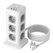 Listwa Tessan TS-TPS04-DE 12 gniazd 3x USB-A Biała