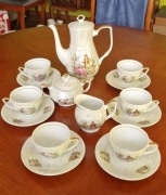 Ekskluzywny Serwis Kawowy Porcelana B (Bolesławiec) Motyw Dworski Perłowy