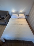 Bawełniana narzuta kremowa z frędzlami