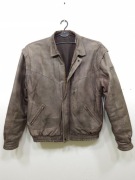 Retro vintage kurtka skórzana ciężka odpinane rękawy Jacobsen 48 M L 