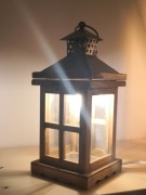 Lampa - Latarnia drewniana brązowa