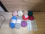 Zestaw włóczek YarnArt (Jeans, Merino Bulky) + 6 szydełek | Zestaw startowy