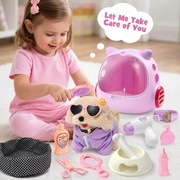 Interaktywny Piesek Robot + Plecak Transportowy Akcesoria Fryzjerskie