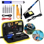 Zestaw do lutowania 15w1 – lutownica 60W, cyna, odsysacz, groty, etui 