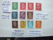 11szt. znaczki seria Mi 435 BŁĄD Niemcy 1928r.HINDENBURG Rzesza linie Reich