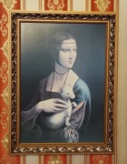 Obraz dama z łasiczką gronostajem Leonardo da Vinci w ramie 50 x 70 cm duży