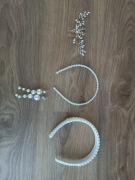 Ozdoby do włosów na ślub + kolczyki i biały parasol