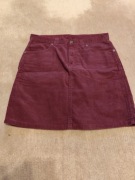 Bordowa sztruksowa spódniczka H&M rozm 38