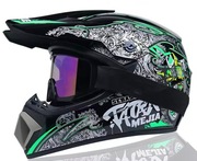Kask pełny fullface rozmiar M Enduro Hulajnoga Rower Cross Gogle 