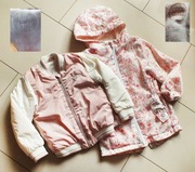 Ładne 2 przejściowe kurteczki dziewczęce w pastelach r.110