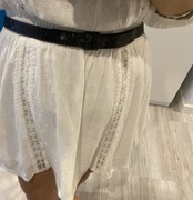 czarny polyskujacy cekinowy waski pasek 100 cm