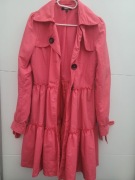 ASOS PŁASZCZ RÓŻOWY BARBIE TREND falbany kokarda 