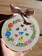 Dziecięca dekoracja - ręcznie haftowany obrazek